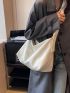 Large Capacity Crossbody Bag, Simple Commuter Shoulder Bag, Soft Pu Hobo Bag