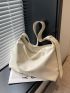 Large Capacity Crossbody Bag, Simple Commuter Shoulder Bag, Soft Pu Hobo Bag