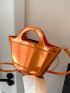 Mini Bucket Bag Adjustable Strap Zipper Metallic Funky