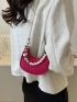 Mini Crocodile Embossed Hobo Bag Faux Pearl Decor Funky