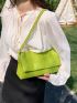 Letter Graphic Square Bag Medium Flap Green