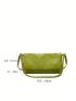 Letter Graphic Square Bag Medium Flap Green