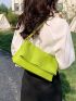 Letter Graphic Square Bag Medium Flap Green