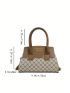 Small Satchel Bag Fashion Geometric Pattern Letter Detail PU