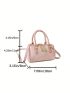 Mini Boston Bag Embossed Detail Double Handle Zipper PU Fashionable