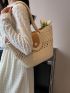 Large Capacity Woven Hand-held Basket Bag Shoulder Bag Women's Bag