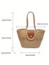 Large Capacity Woven Hand-held Basket Bag Shoulder Bag Women's Bag