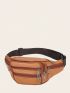 Vintage Fanny Pack Zipper PU Adjustable Strap