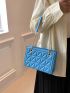 Small Square Bag Quilted Detail Fashionable Zipper Chain