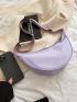 Simple Zipper Hobo Bag, Women's Solid Color Nylon Purse, Large Capacity Crossbody Bag