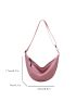 Simple Zipper Hobo Bag, Women's Solid Color Nylon Purse, Large Capacity Crossbody Bag