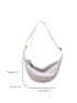 Simple Zipper Hobo Bag, Women's Solid Color Nylon Purse, Large Capacity Crossbody Bag