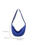 Simple Zipper Hobo Bag, Women's Solid Color Nylon Purse, Large Capacity Crossbody Bag