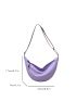 Simple Zipper Hobo Bag, Women's Solid Color Nylon Purse, Large Capacity Crossbody Bag