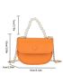 Simple Flap Purse, Women's Trendy Saddle Bag, Cute Solid Color Bag