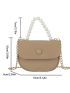 Simple Flap Purse, Women's Trendy Saddle Bag, Cute Solid Color Bag