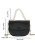 Simple Flap Purse, Women's Trendy Saddle Bag, Cute Solid Color Bag