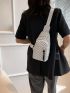 Mini Geometric Pattern Sling Bag PU Zipper