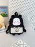 Cute Cartoon Pattern Flip-over Backpack Suitable for School