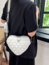 Quilted Pattern Novelty Bag Heart Design With Coin Purse