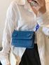 Solid Color Pu Flip Cover Fashion Square Bag For Daily Commute