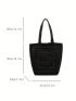 Black Unisex Multi-Pocket Tote Bag For Shopping And Outing