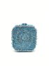 Mini Box Rhinestone Clutch Bag For Party Luxury Purse Hollow Crystal Evening Bag