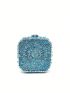 Mini Box Rhinestone Clutch Bag For Party Luxury Purse Hollow Crystal Evening Bag