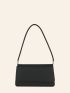 Solid Color Single Shoulder Flap Bag For Shopping