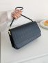 Solid Color Single Shoulder Flap Bag For Shopping