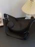 Solid Color Casual Hobo Bag With Coin Purse For Outdoor/Commute