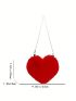 Small Novelty Bag Heart Design Red Minimalist