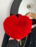 Small Novelty Bag Heart Design Red Minimalist