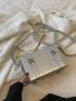 Mini Metallic Letter Graphic Box Bag Silver Funky