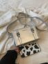 Mini Metallic Letter Graphic Box Bag Silver Funky