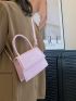 Mini Letter Graphic Flap Square Bag Pink Fashionable
