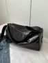 Pu Solid Color Fashion Large Capacity Handbag Duffel Bag