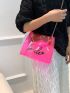 PVC Square Bag Letter Graphic Neon Pink Funky