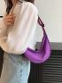 Nylon Hobo Bag Purple Zipper Casual Small