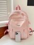 Medium Classic Backpack Letter Patch Decor For School