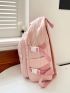 Medium Classic Backpack Letter Patch Decor For School