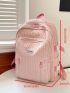 Medium Classic Backpack Letter Patch Decor For School