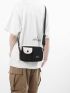 Letter Graphic Square Bag Colorblock Casual Style