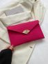 Crocodile Embossed Felt Handbag, Metal Decor Envelope Bag, Trendy Clutch Purse For Women