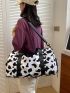 Cow Pattern Travel Bag Double Handle