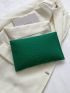 Crocodile Embossed Felt Handbag, Metal Decor Envelope Bag, Trendy Clutch Purse For Women