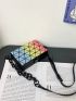 Mini Colorblock Box Bag Geometric Pattern