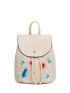 Mini Straw Bag Vacation Floral Embroidered Drawstring Design