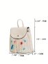 Mini Straw Bag Vacation Floral Embroidered Drawstring Design