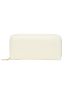 White Long Wallet Minimalist Chevron Embossed Zipper PU